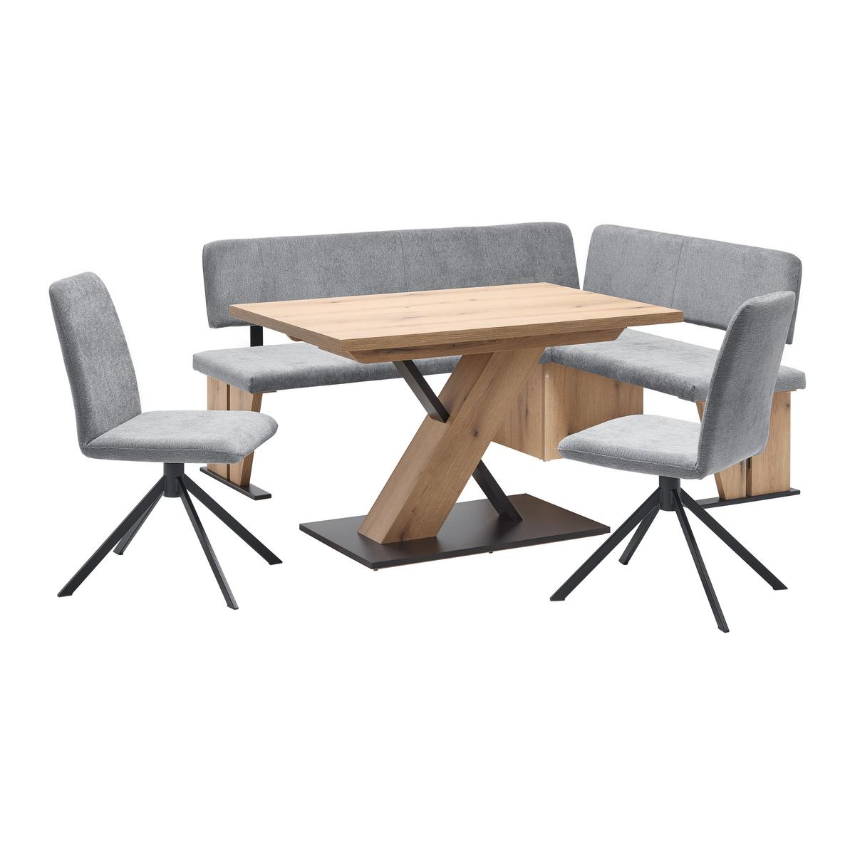 Esstisch Kassel Schwarz/Eichefarben - Eichefarben/Schwarz, MODERN, Holzwerkstoff (120/80/76cm) - Based