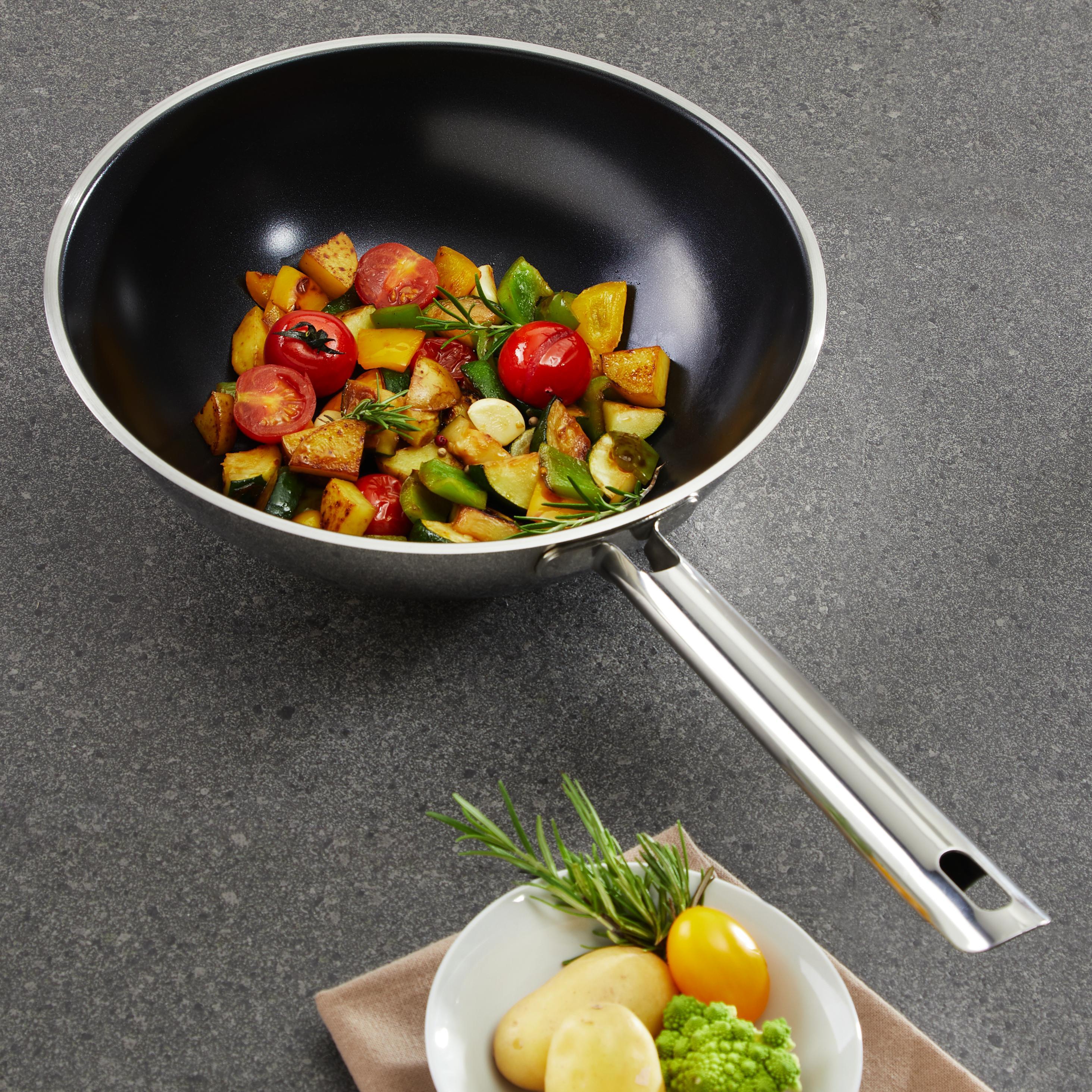 Wokpfanne Rösle Elegance Ø ca. 28 cm - Edelstahlfarben, KONVENTIONELL, Metall (28cm) - Rösle