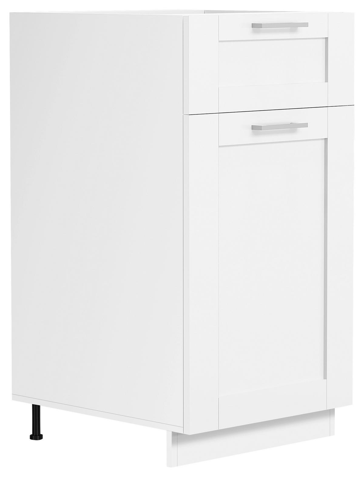 Kuhinjska Spodnja Omarica Colura, Bela, Š 40cm - srebrne barve/bela, Trend, umetna masa/leseni material (40/82/46cm) - MID.YOU