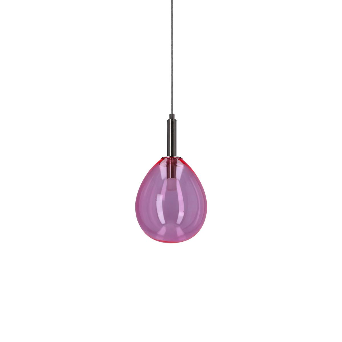 Led Viseća Svjetiljka Lukka - pink/boje kroma, Design, staklo/metal (18/18cm)