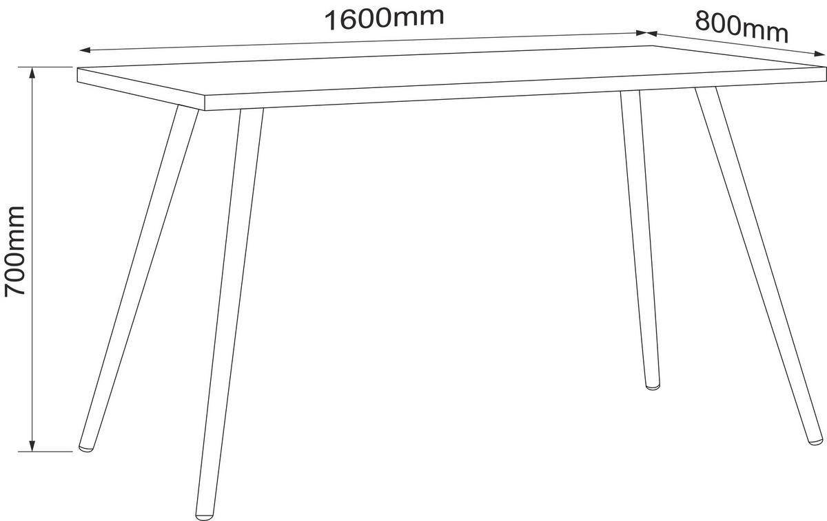 Pisalna Miza Salia, Bela, Barva Hrasta, 160x80cm - bela/hrast sonoma, Moderno, kovina/leseni material (160/80/70cm) - MID.YOU