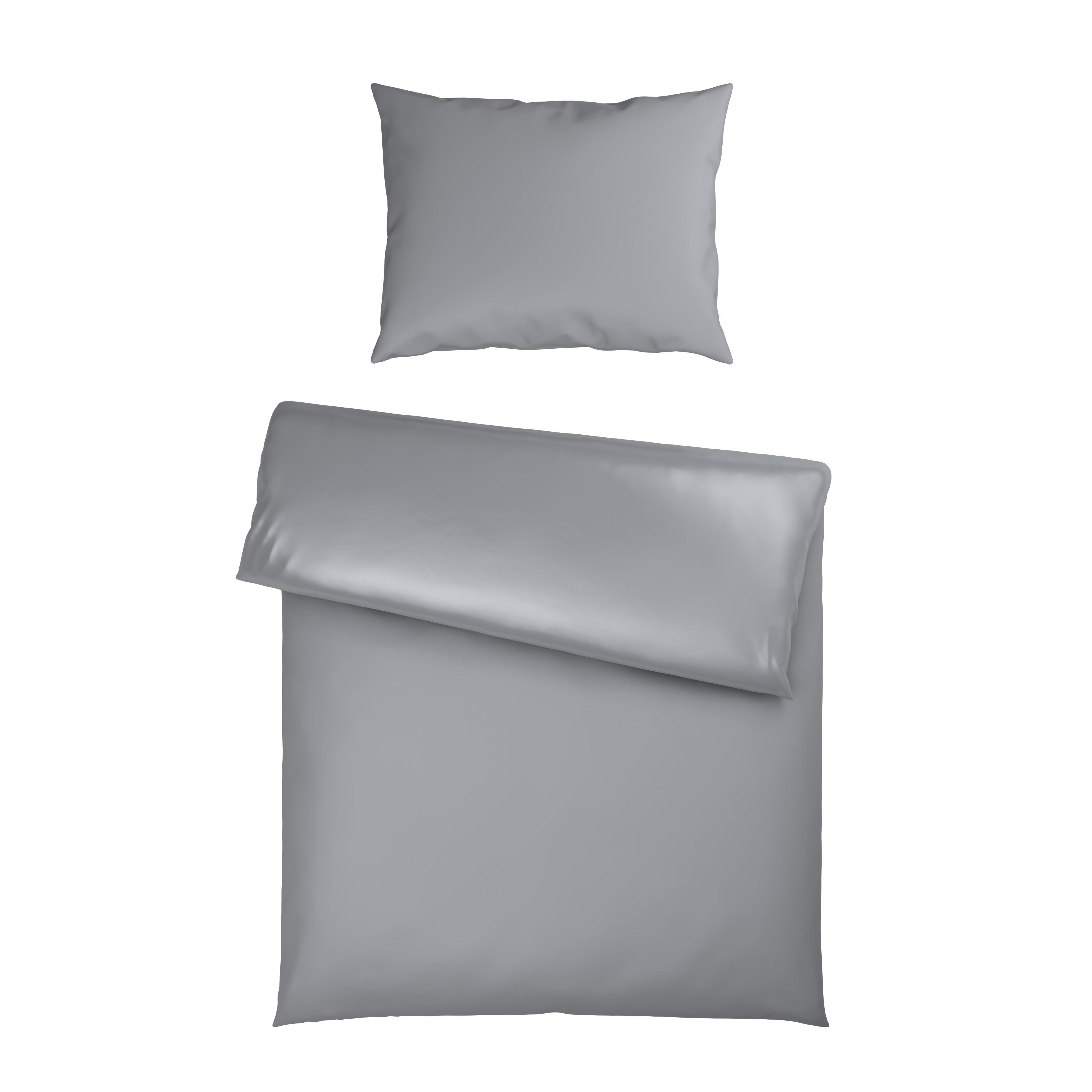 Bettwäsche Xenia Uni Silberfarben ca. 140x200cm - Silberfarben, MODERN, Textil (140/200cm) - Premium Living