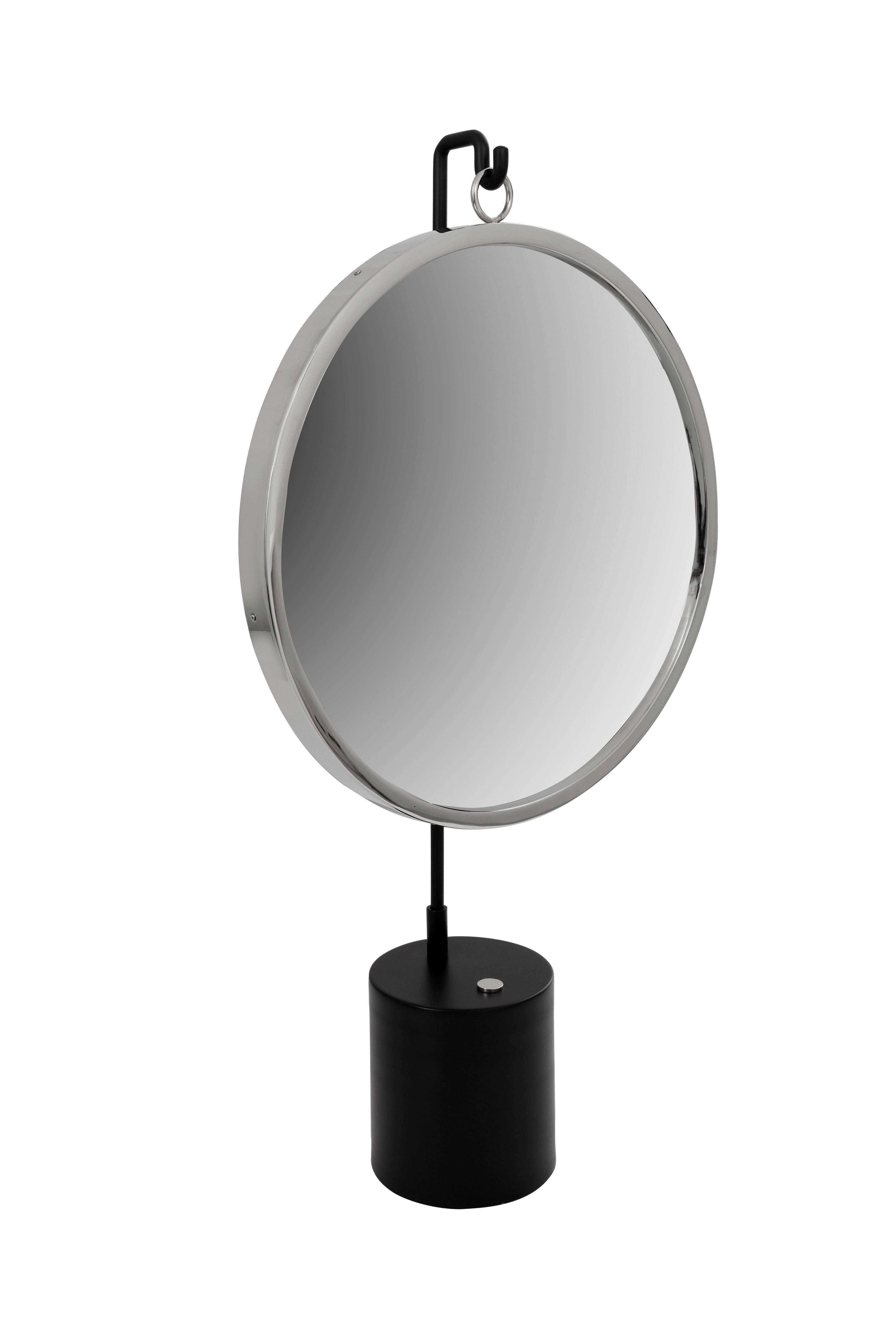 SCHMINKSPIEGEL EVFKD-BLK-SIV - Silberfarben/Schwarz, Lifestyle, Glas/Metall (41/75/14cm) - Kayoom