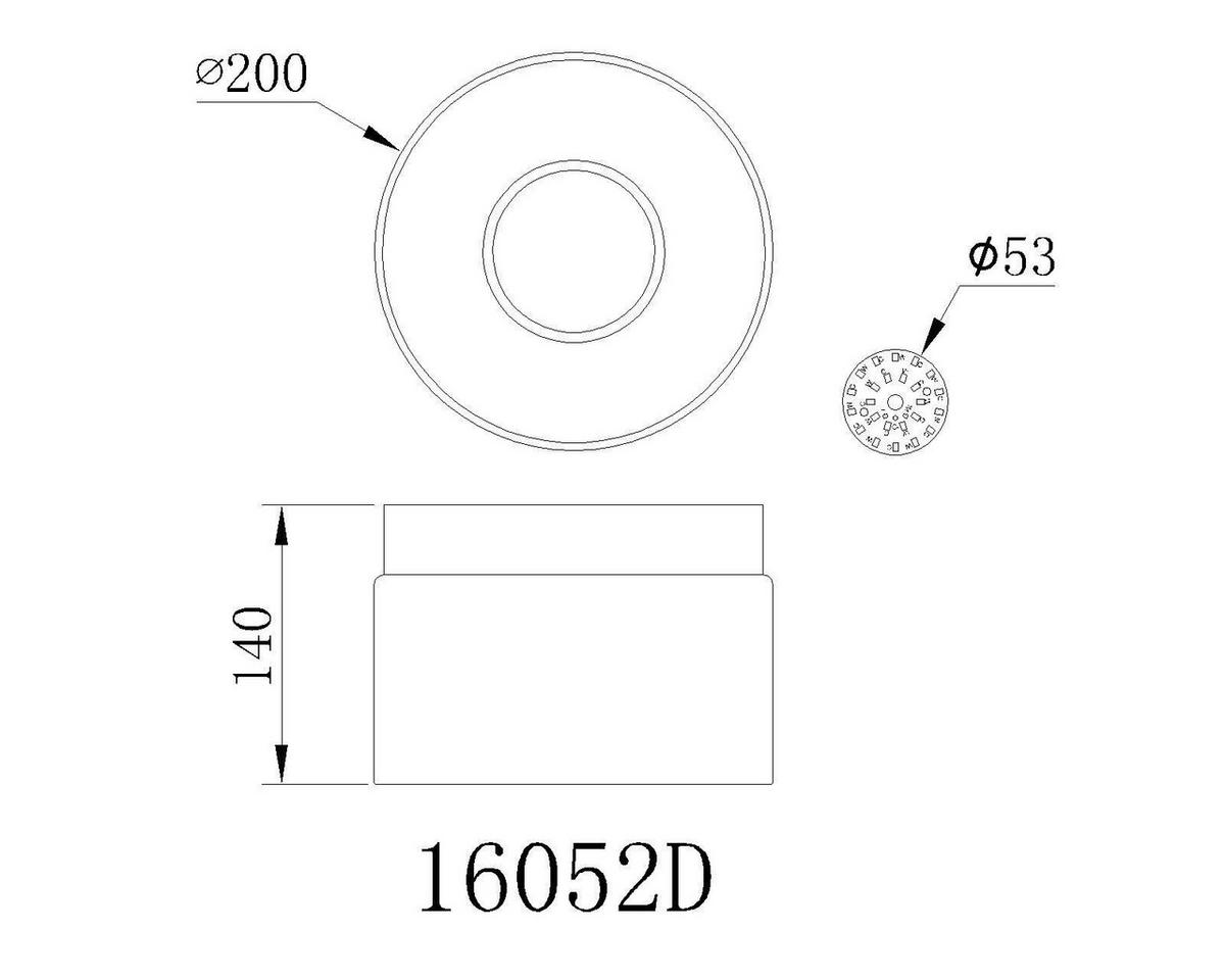 LED-DECKENLEUCHTE 16052D TRENTON - Weiss/Schwarz, Design, Glas/Metall (20/14cm) - Globo