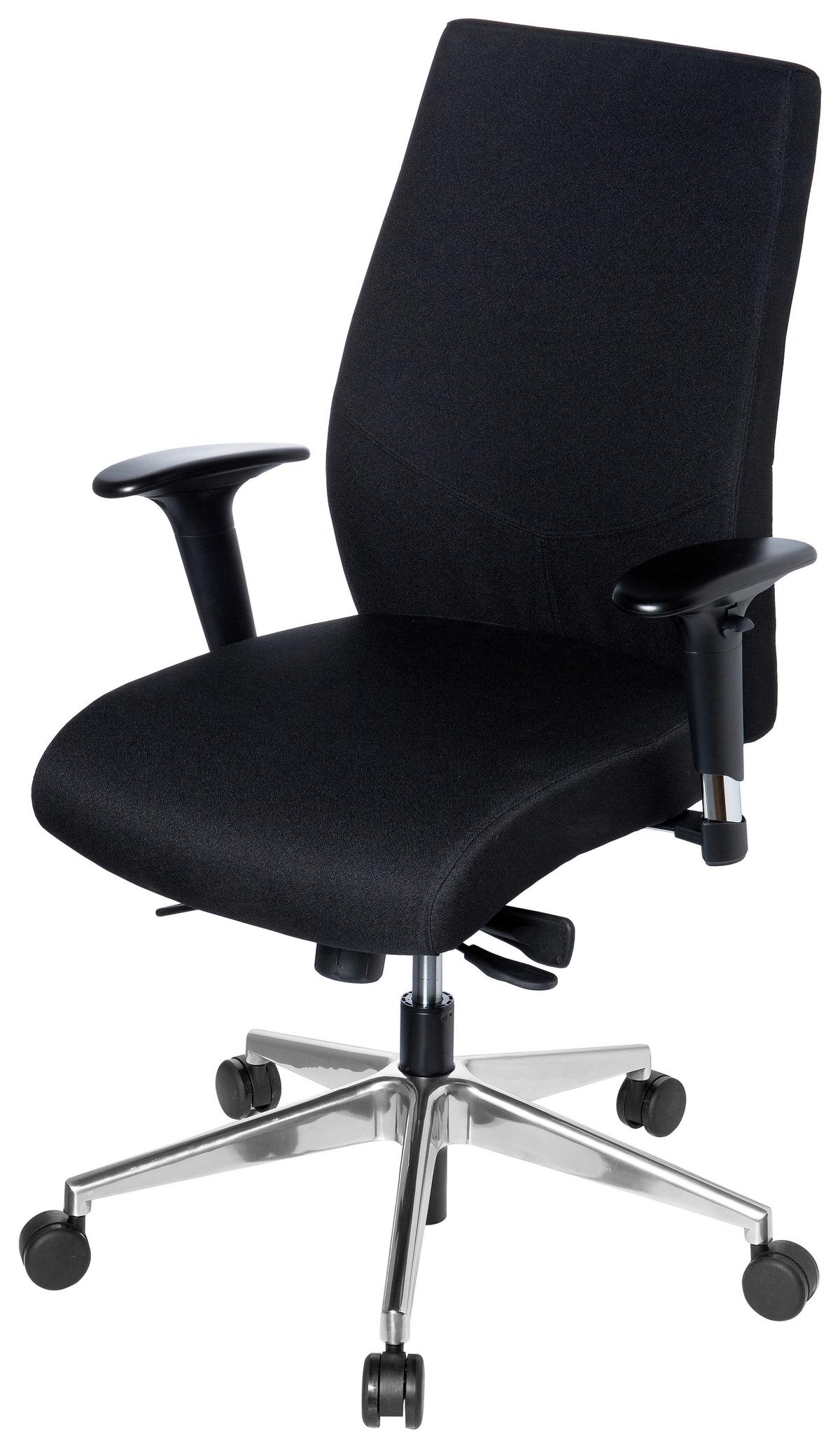 Pisarniški Stol Pro-tec 250, Črna - črna/barve aluminija, Moderno, kovina/umetna masa (57/116/51cm) - MID.YOU