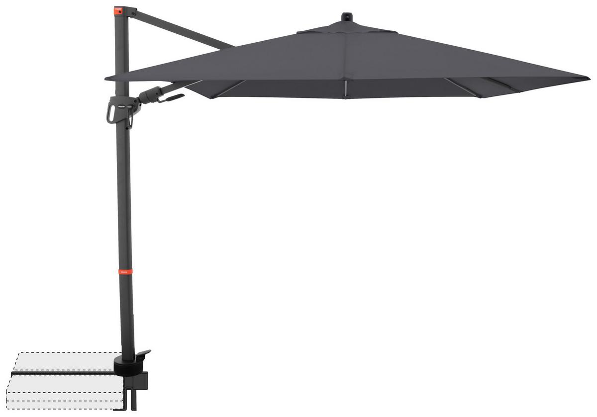 Ampelschirm Myzone Anthrazit ca. 210x210cm - Anthrazit, Basics, Textil/Metall (210/210cm) - Doppler