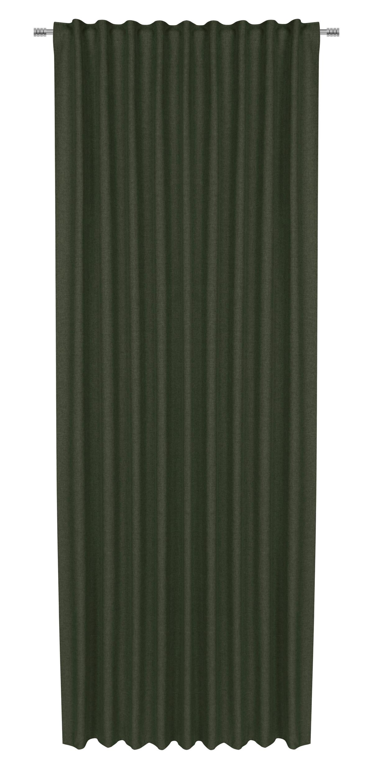 Fertigvorhang Ulrich in Dunkelgrün ca. 135x145cm - Dunkelgrün, Textil (135/145cm) - Modern Living