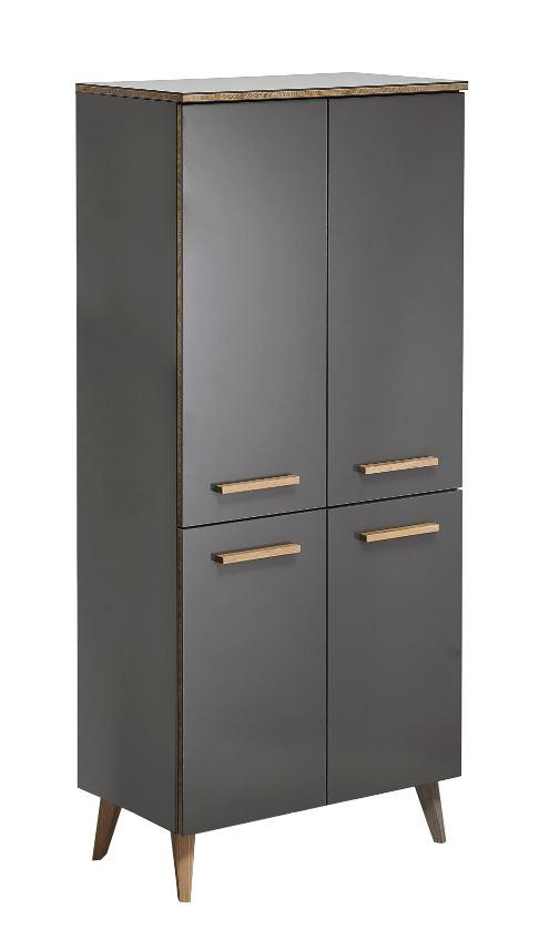 Dulap mediu Bludenz - gri, Modern, material pe bază de lemn (60/123,2/33cm)