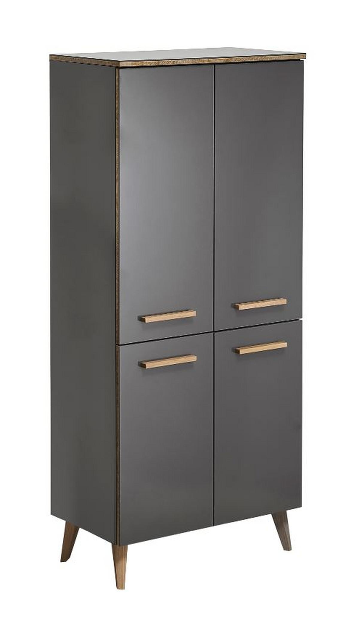 Dulap mediu Bludenz - gri, Modern, material pe bază de lemn (60/123,2/33cm)