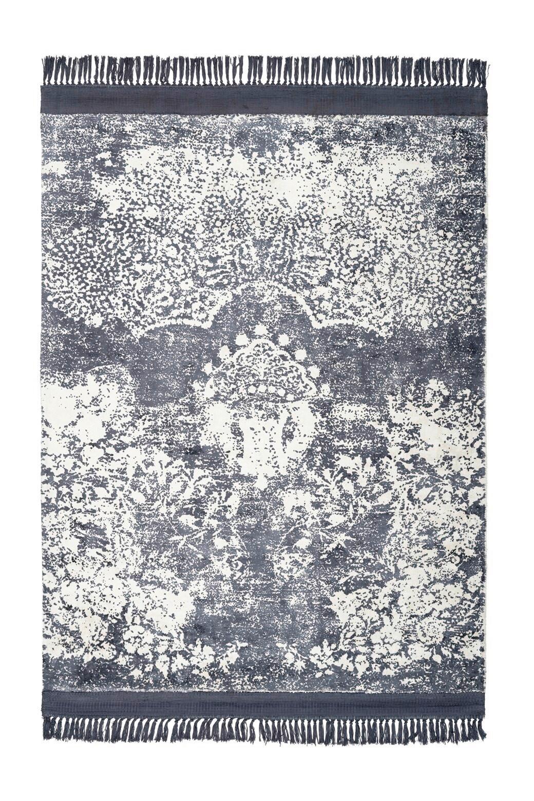 Flachwebeteppich Dolce Vita 125 Violett 160x230 - Weiss/Grau, Design, Textil (160/230cm) - Kayoom