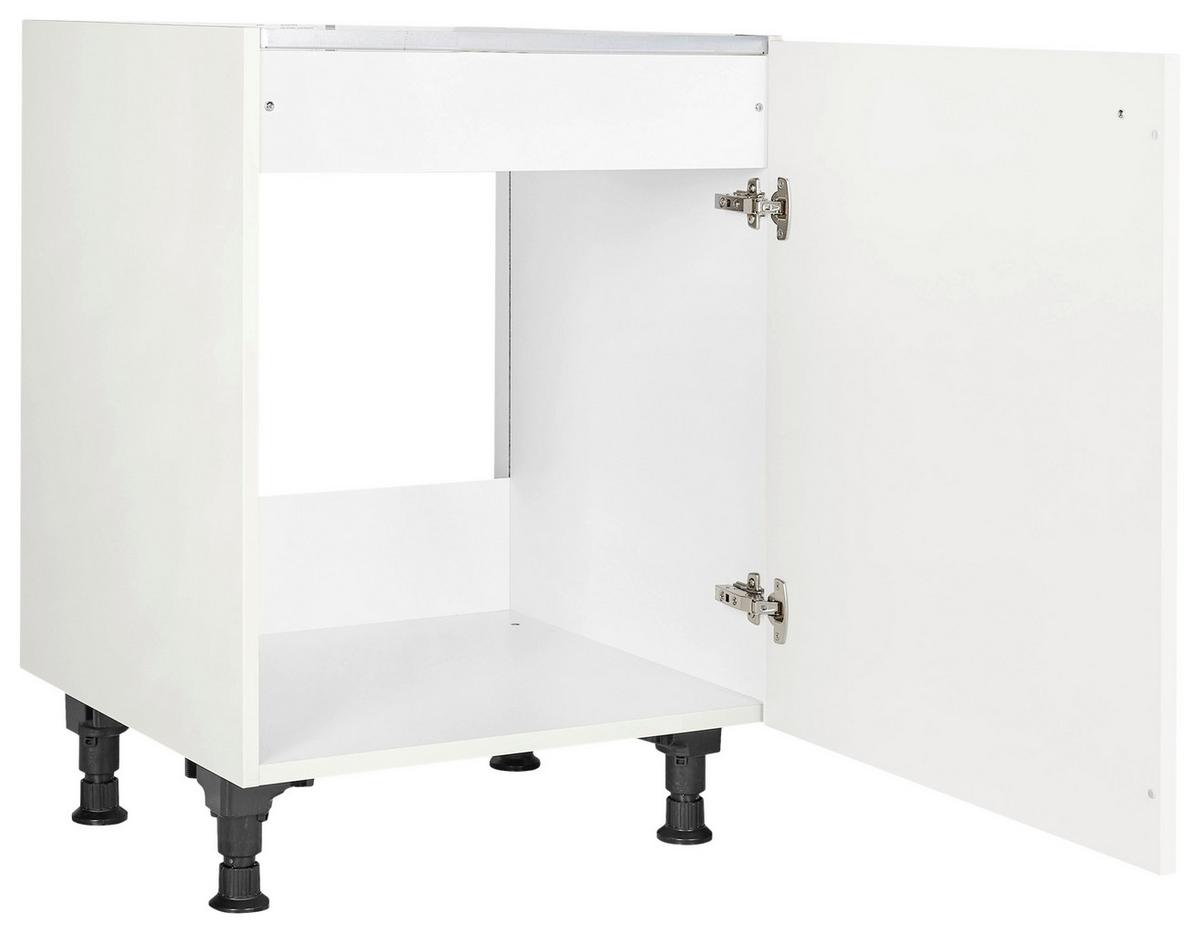 Spülenunterschrank Cascada Weiß - Schwarz/Weiß, MODERN, Holzwerkstoff/Metall (60/87/56cm) - Nobilia