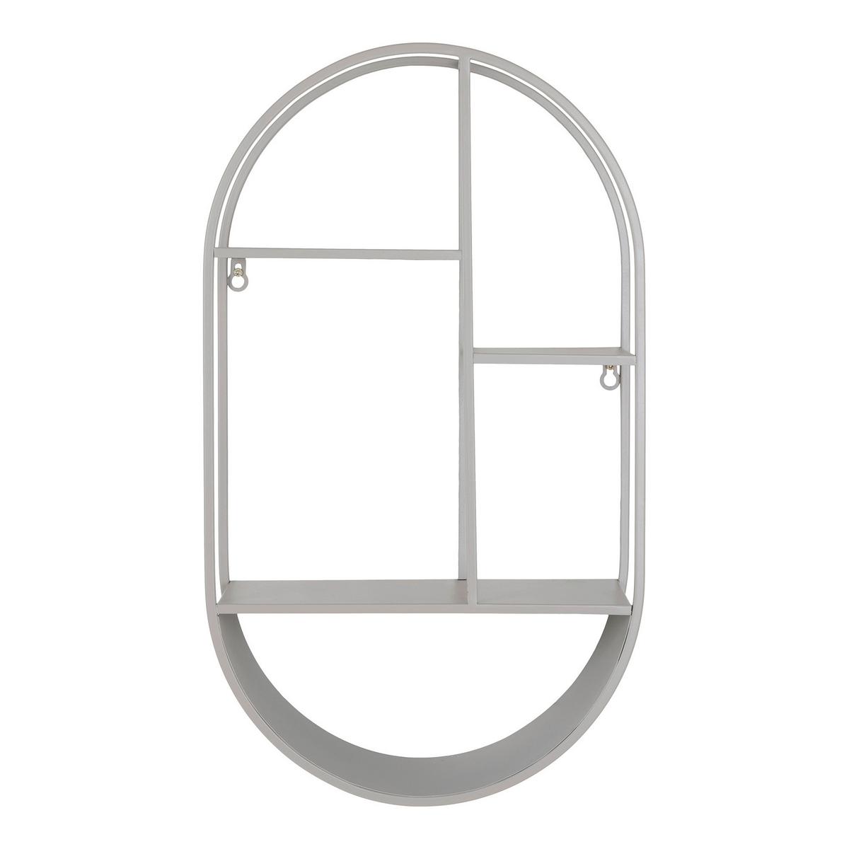 Wandregal Feira Wall Shelf Grau - Grau, Design, Metall (35/60/15cm)