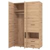 ARMOIRE À VÊTEMENTS LEON - noir/chêne artisan, KONVENTIONELL, matériau en bois/matière synthétique (128/206/54cm) - Mömax