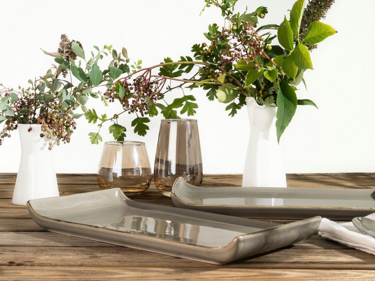 Set Pladnjev Za Serviranje Stone, 2-Delni - siva, Trend, keramika (16,5/33cm) - Creatable
