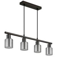 Viseća Svjetiljka Villegas - crni krom/crna, Design, staklo/metal (62/8/120cm) - Globo