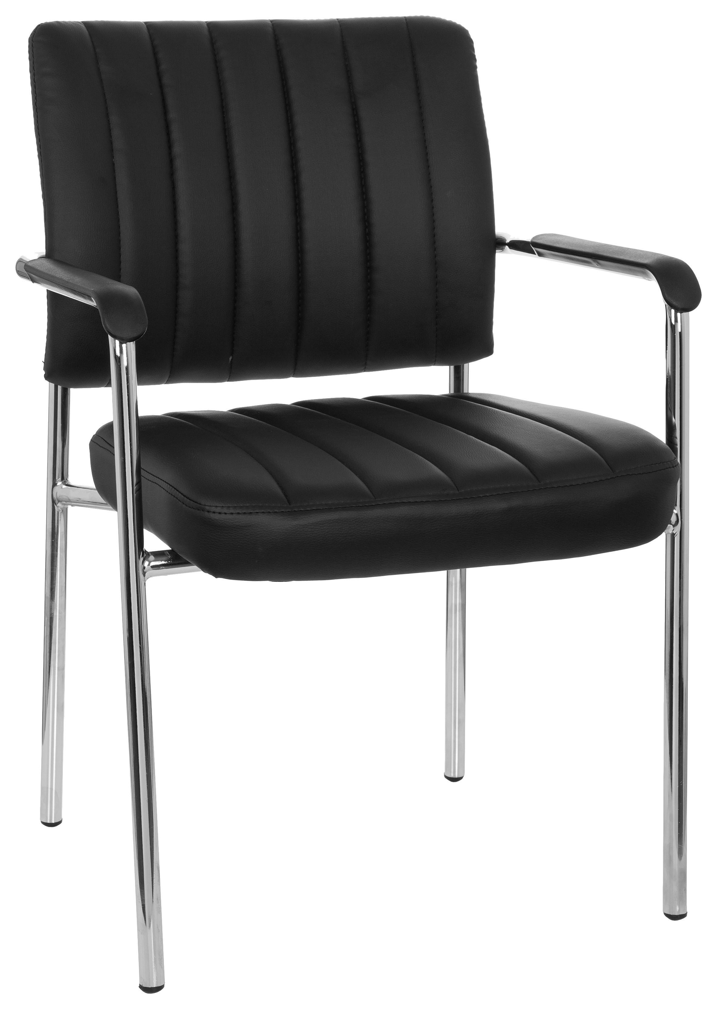 Konferenčni Stol Somos V, Črna - barve kroma/črna, Moderno, kovina/tekstil (57/81/55cm) - MID.YOU