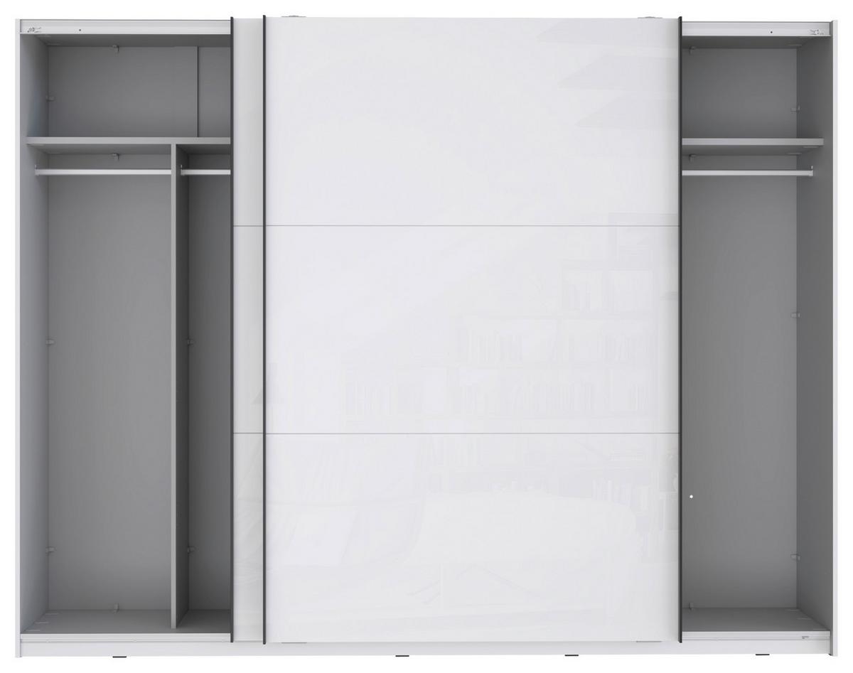 Omara Z Drsnimi Vrati Leader, Bela - črna/bela, Moderno, kovina/leseni material (269,9/209,7/61,2cm) - Carryhome