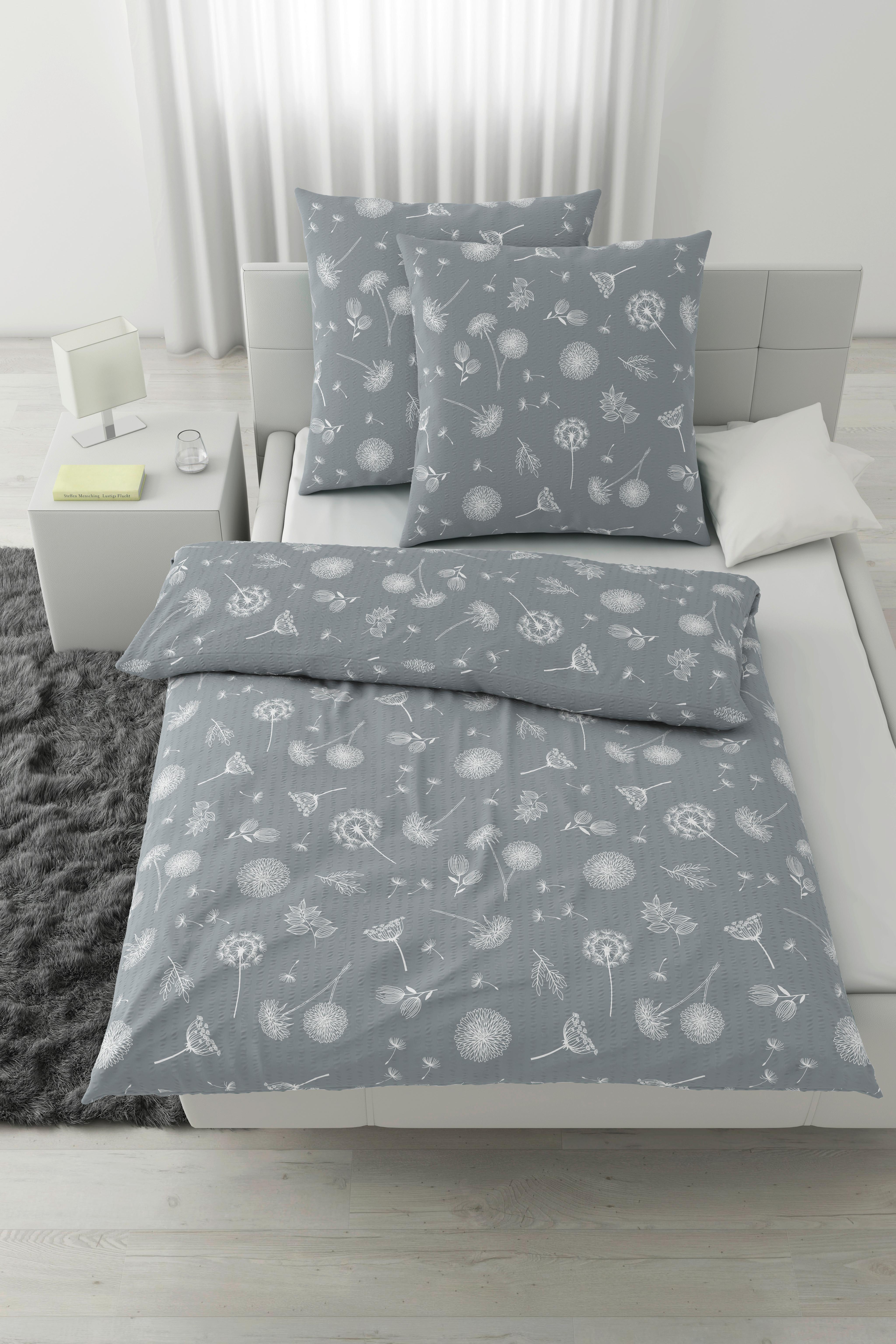 Bettwäsche Pusteblume XXL Grau ca. 200x200cm - Grau, KONVENTIONELL, Textil (200/200cm) - Modern Living