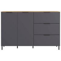Kommode California in Graphitfarben/Eichefarben - Eichefarben/Graphitfarben, MODERN, Holzwerkstoff/Metall (151/98/40cm) - Premium Living