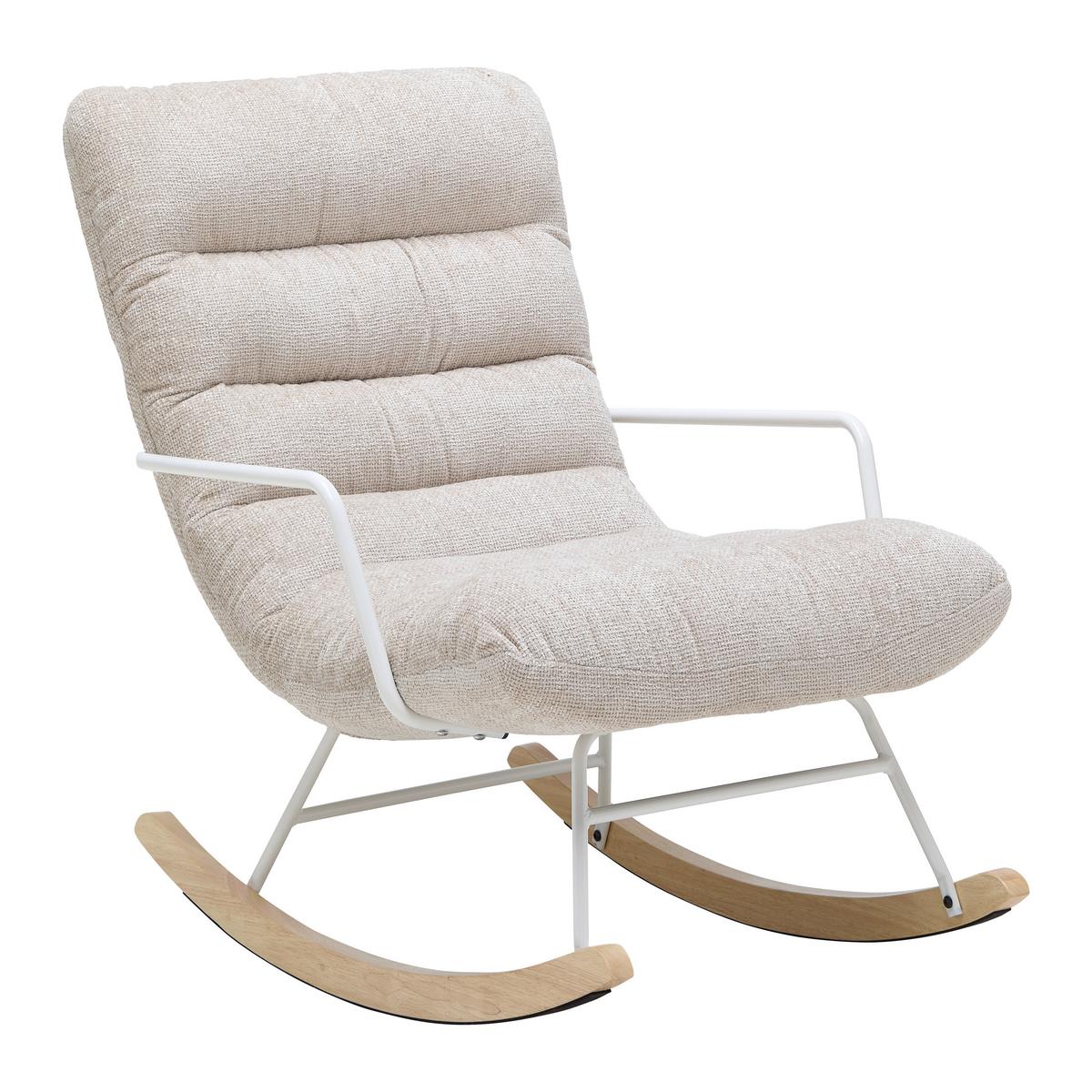 Schaukelstuhl Swingo Creme - Weiss/Creme, Modern, Holz/Textil (72/96/110cm) - Mömax