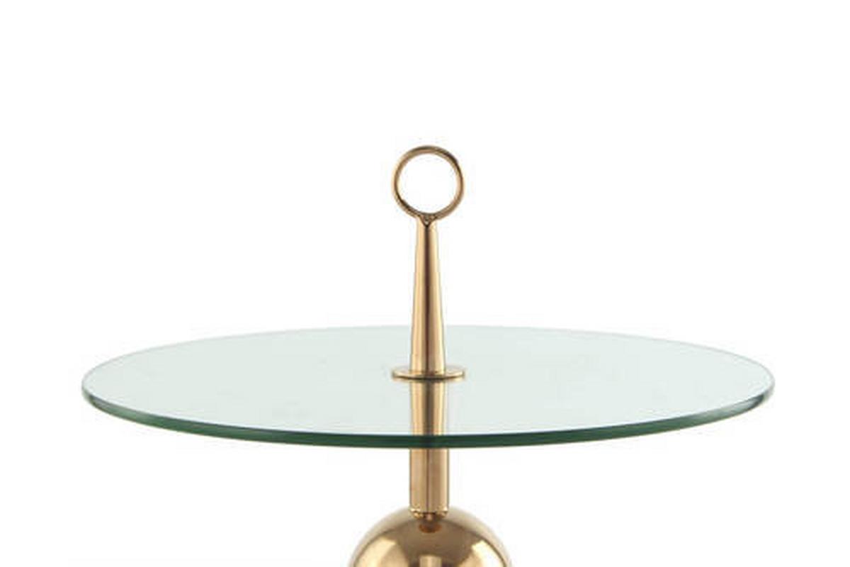 BEISTELLTISCH LCUHL-RGLD - Goldfarben, Modern, Glas/Metall (46/46/52cm) - Kayoom