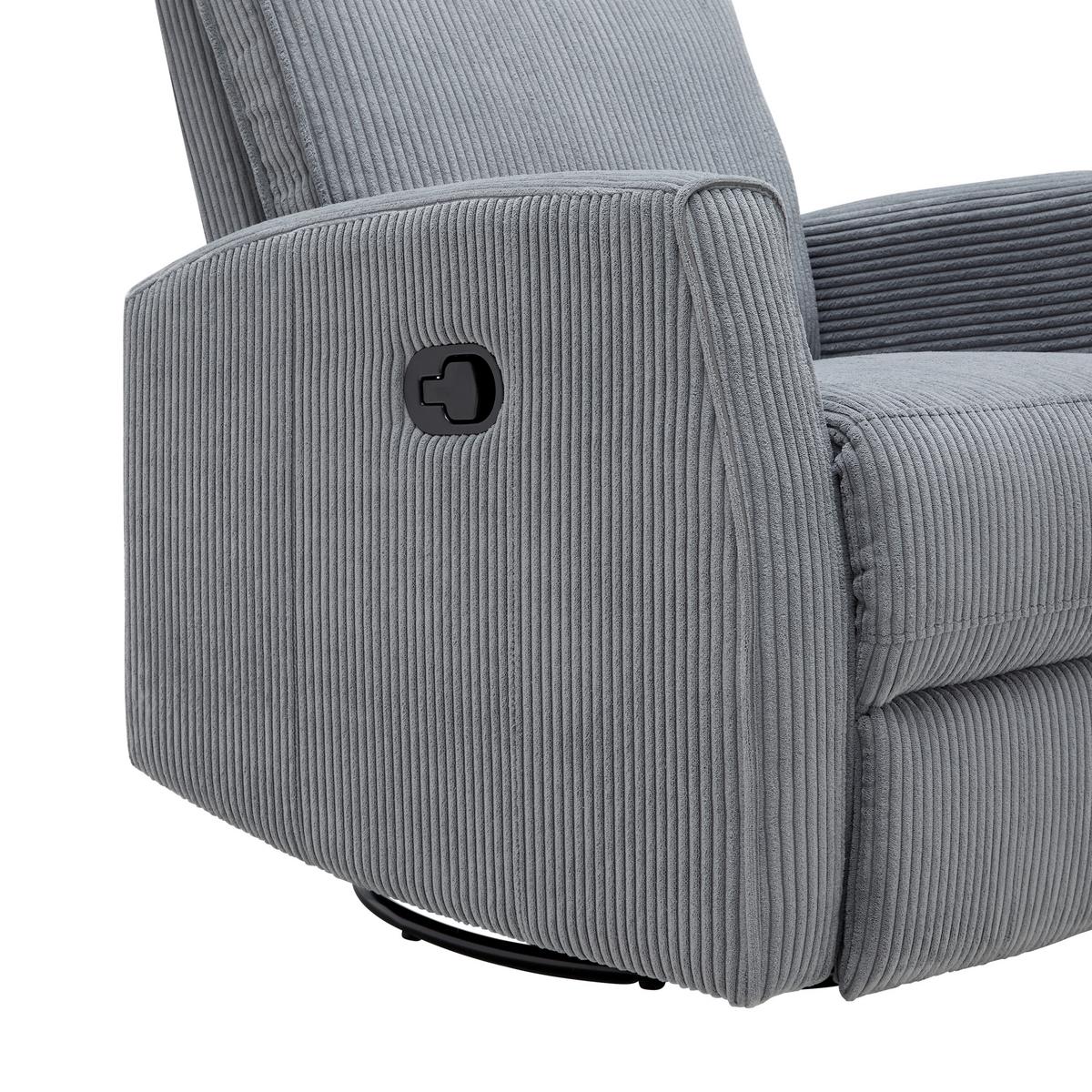 Relaxsessel Melinda Dunkelgrau Cord - Dunkelgrau/Schwarz, KONVENTIONELL, Holz/Kunststoff (76/103/96cm) - Mömax