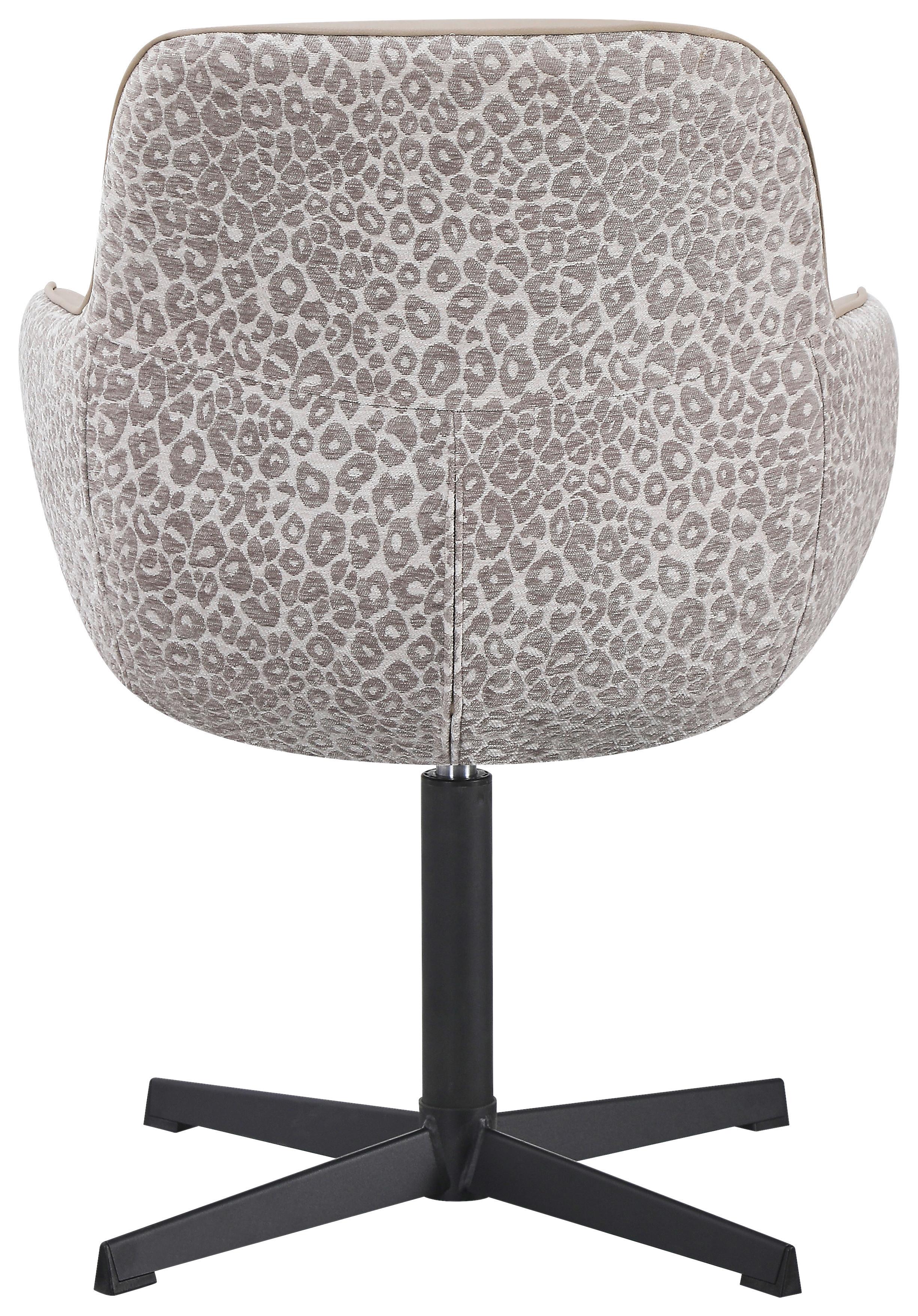 STOL MED ARMSTÖD LEONA - beige/svart, Design, metall/textil (61/87/63cm) - Mömax
