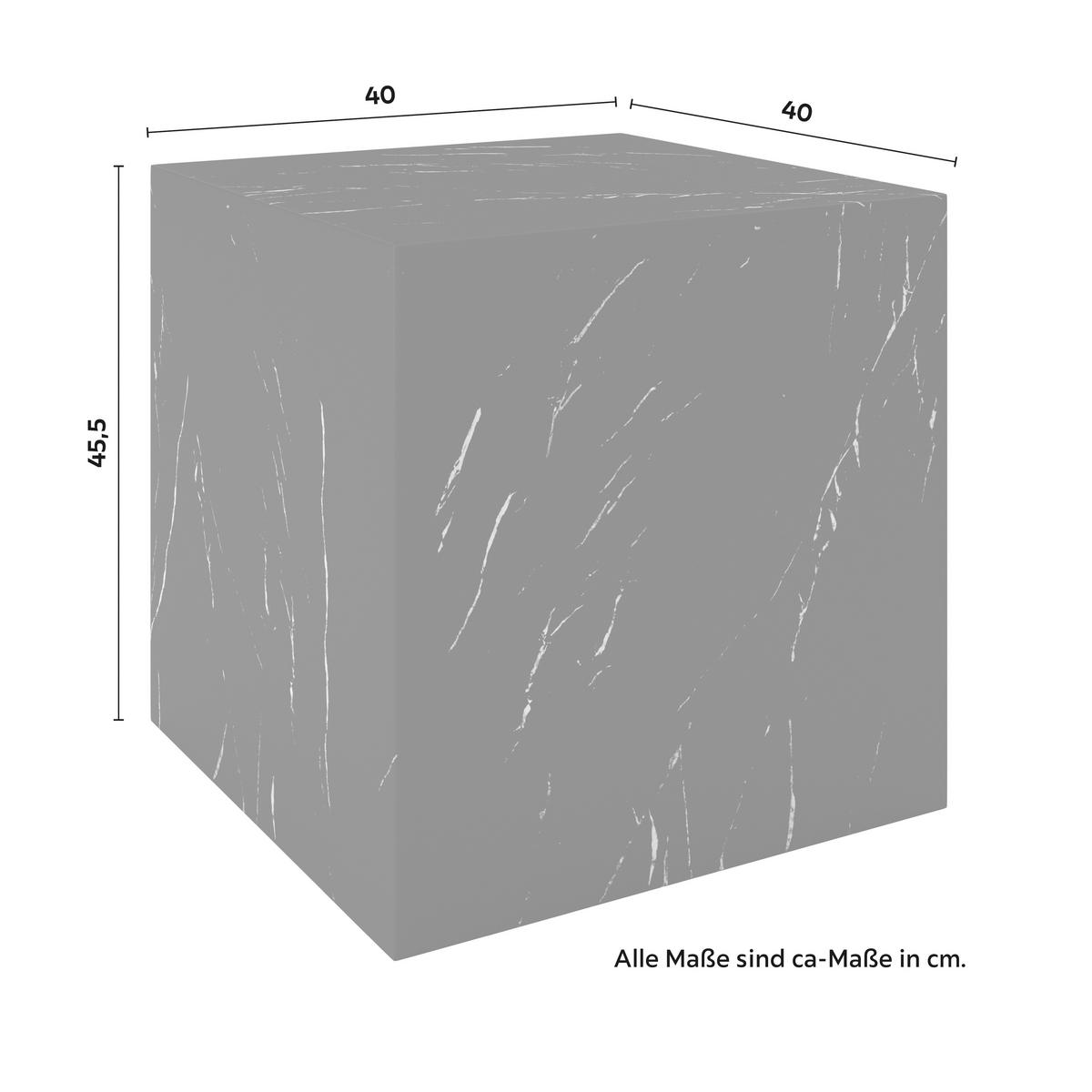Klubska Miza Ezra, Črna, Videz Marmorja - črna, Moderno, leseni material (40/45,5/40cm) - Bessagi Home