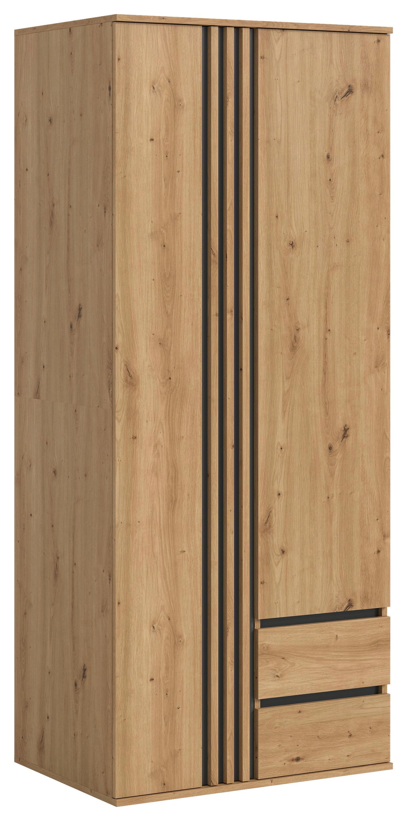 Drehtürenschrank TOFTA Eiche Artisan, Anthrazit - Anthrazit/Eiche Artisan, ROMANTIK / LANDHAUS, Holzwerkstoff (80/192/56cm) - Livetastic