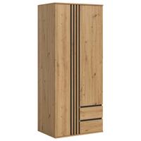 Drehtürenschrank TOFTA Eiche Artisan, Anthrazit - Anthrazit/Eiche Artisan, ROMANTIK / LANDHAUS, Holzwerkstoff (80/192/56cm) - Livetastic
