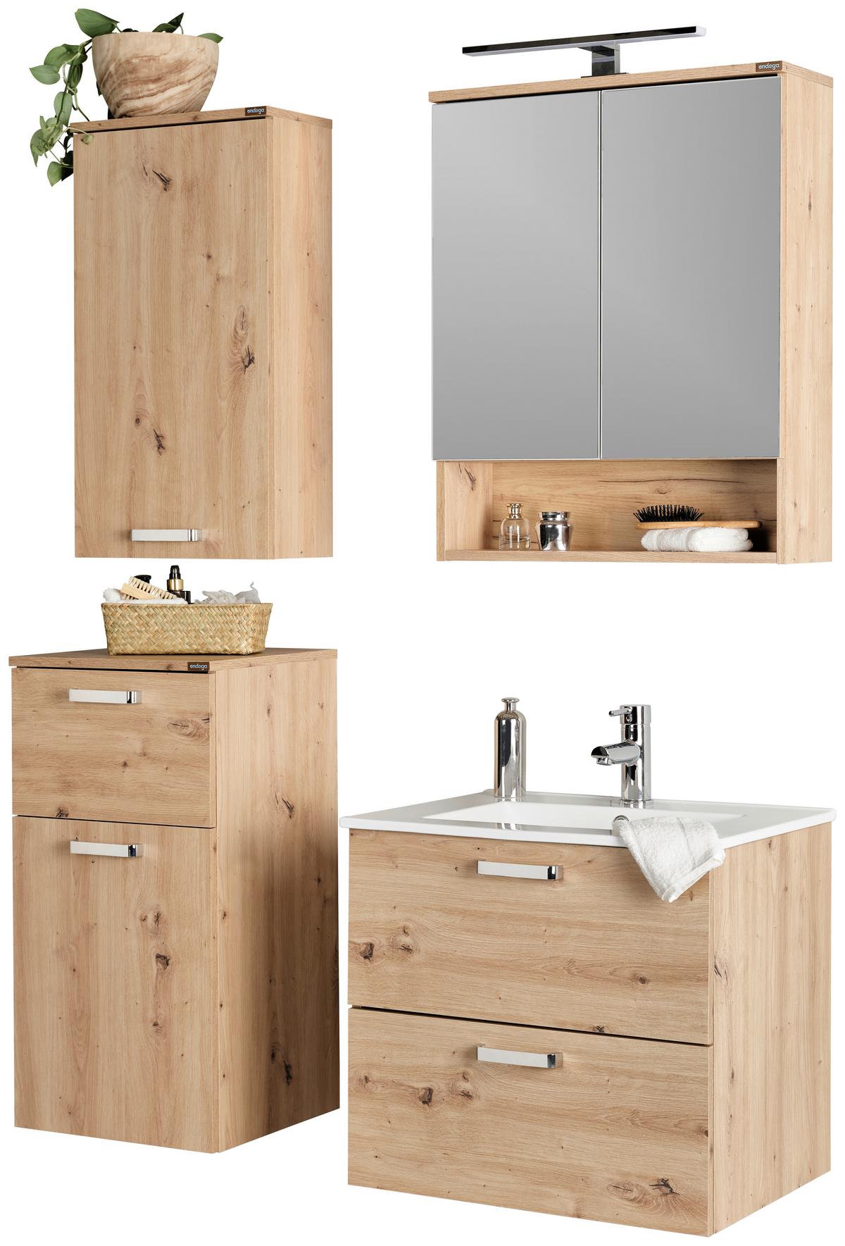 Donji Element Za Umivaonik Fresh - bijela/hrast Artisan, Konvencionalno, drvni materijal/metal (61/56/47cm) - Modern Living