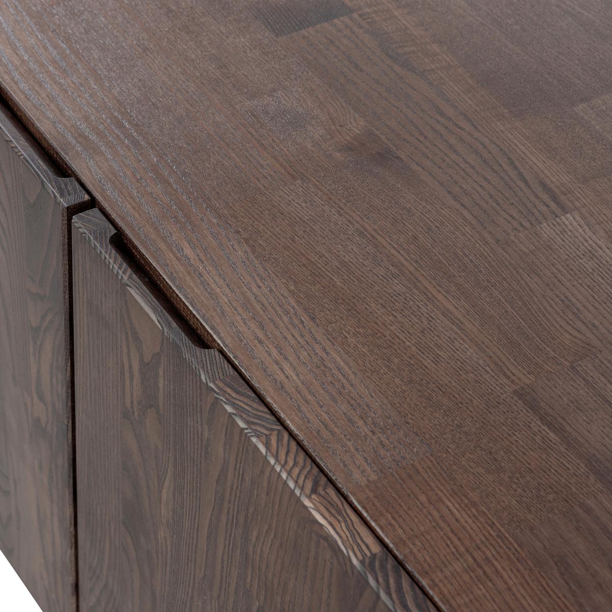 Lowboard Gravure Braun B: 180cm - Schwarz/Braun, Design, Holz/Metall (180/56/46cm) - Livetastic