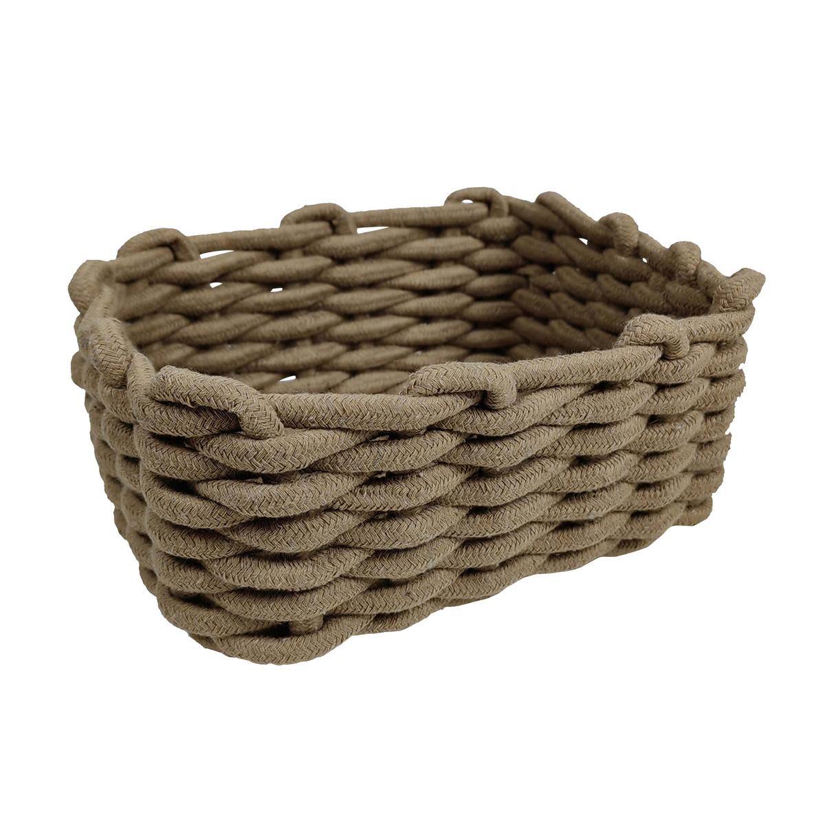 Korb Larry Beige - Beige, KONVENTIONELL, Kunststoff/Textil (25/13/19cm) - Mömax