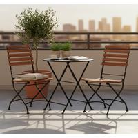 Gartensessel 2er-Set Acamp klappbar Holz/Metall - Anthrazit/Akaziefarben, Basics, Holz/Metall (45/89/58cm) - Gardenson