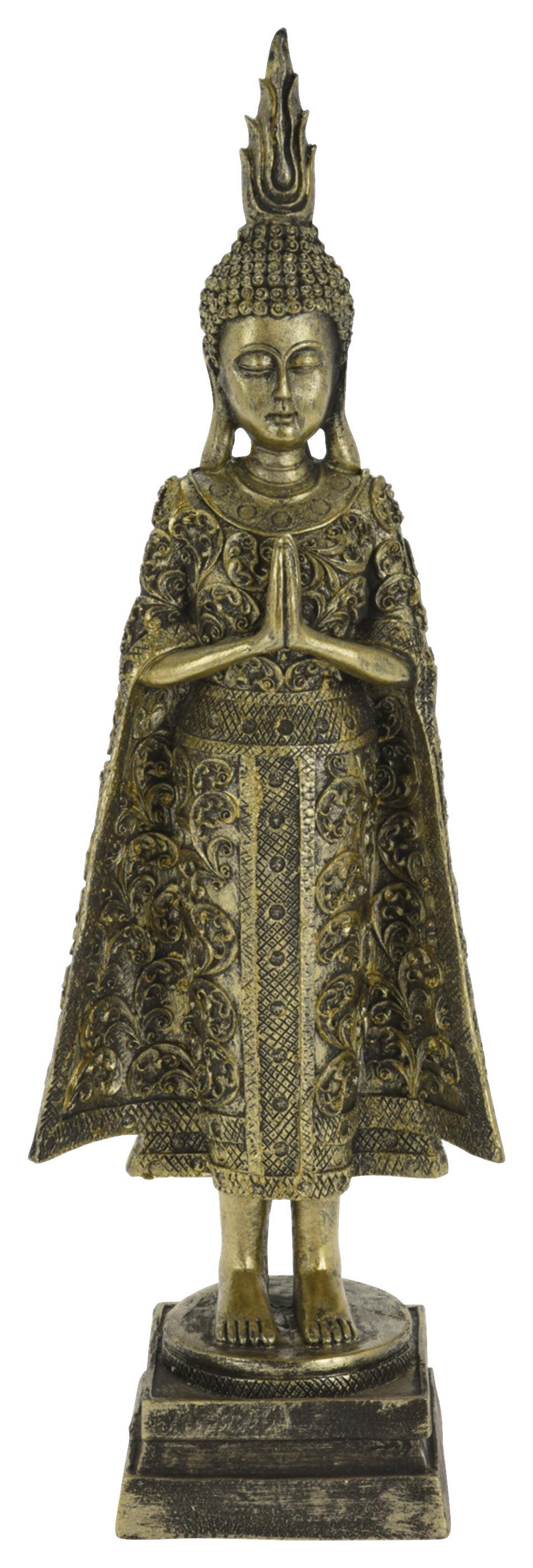 Buddha Szobor Buddha - ezüstszínű, műanyag (15/10/45cm)