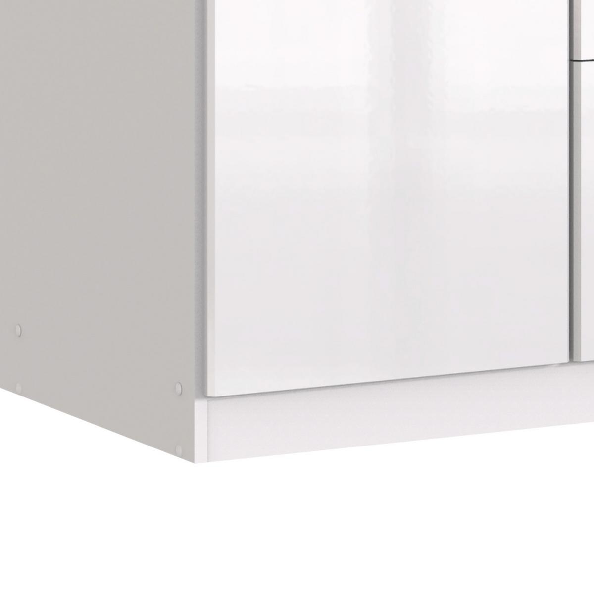 Ormar S Klasičnim Vratima Clack - bijela/bijela visoki sjaj, Basics, drvni materijal (91/199/58cm) - Modern Living