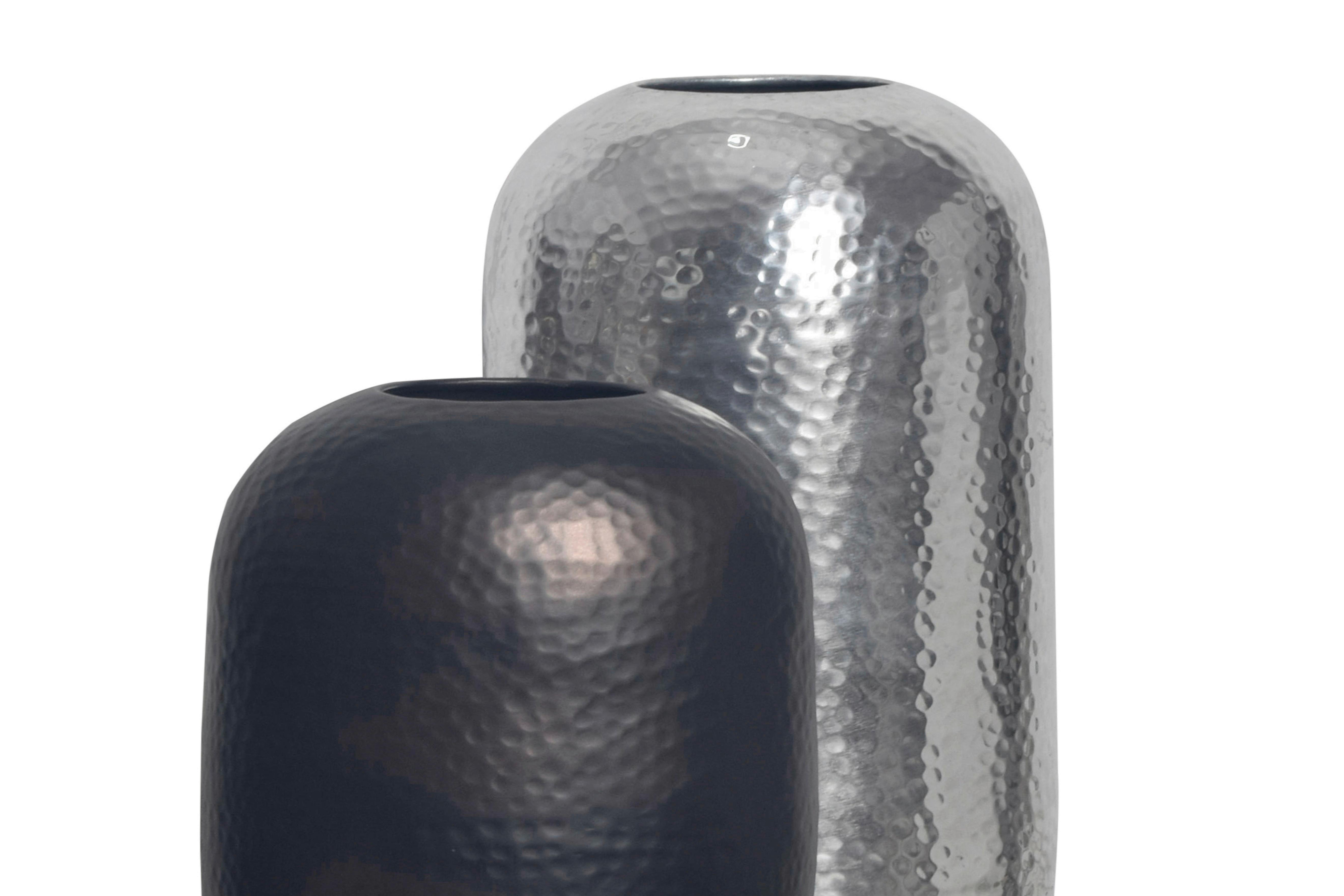 Set Dekorativnih Vaz Silver, 2 Kos - srebrne barve, Design, kovina (20/46/20cm) - Livetastic
