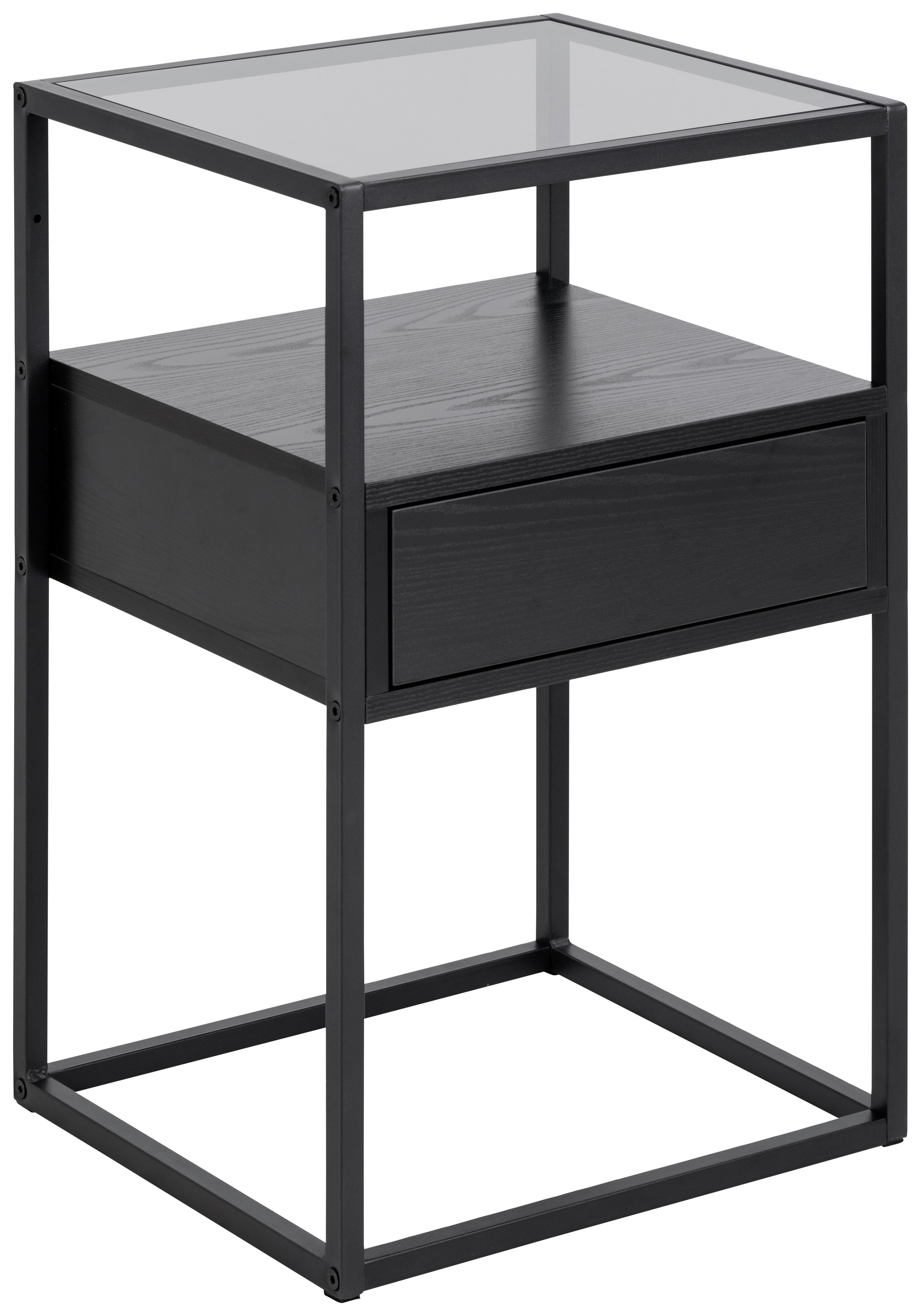 SZAFKA NOCNA RANDOLF - czarny, Modern, materiał drewnopochodny/metal (40/60/35cm) - MID.YOU