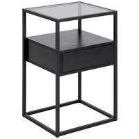 SZAFKA NOCNA RANDOLF - czarny, Modern, materiał drewnopochodny/metal (40/60/35cm) - MID.YOU