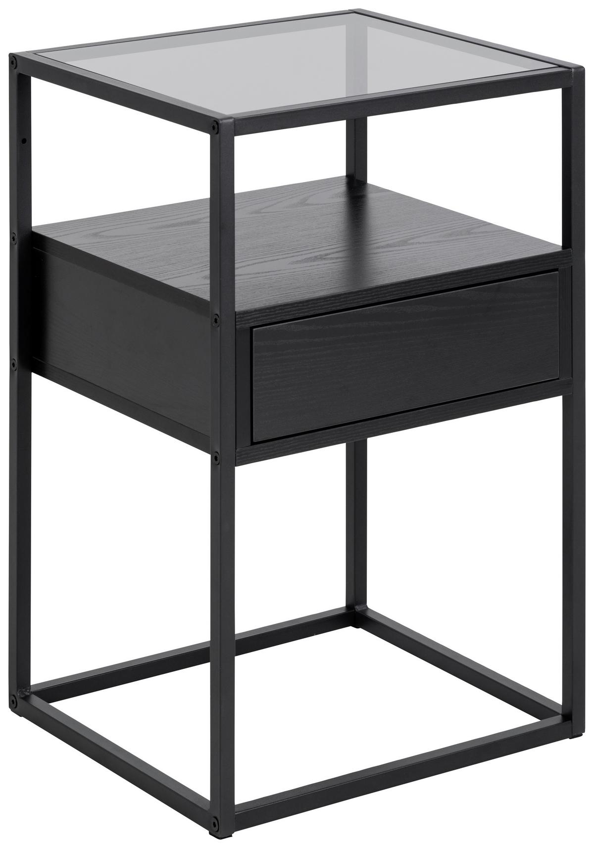 SZAFKA NOCNA RANDOLF - czarny, Modern, materiał drewnopochodny/metal (40/60/35cm) - MID.YOU