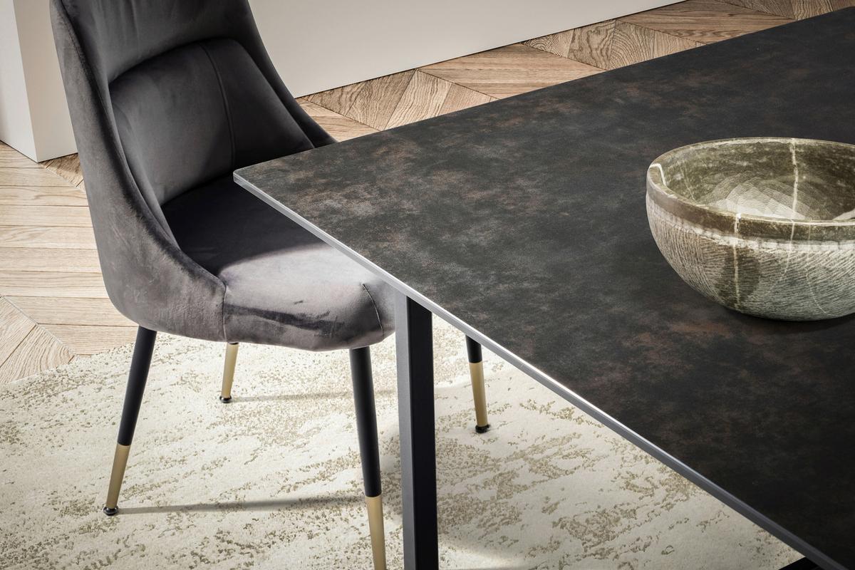 Jedilna Miza Marble, Keramika, 180x90cm - črna, Design, kovina/keramika (180/90/76cm) - MID.YOU