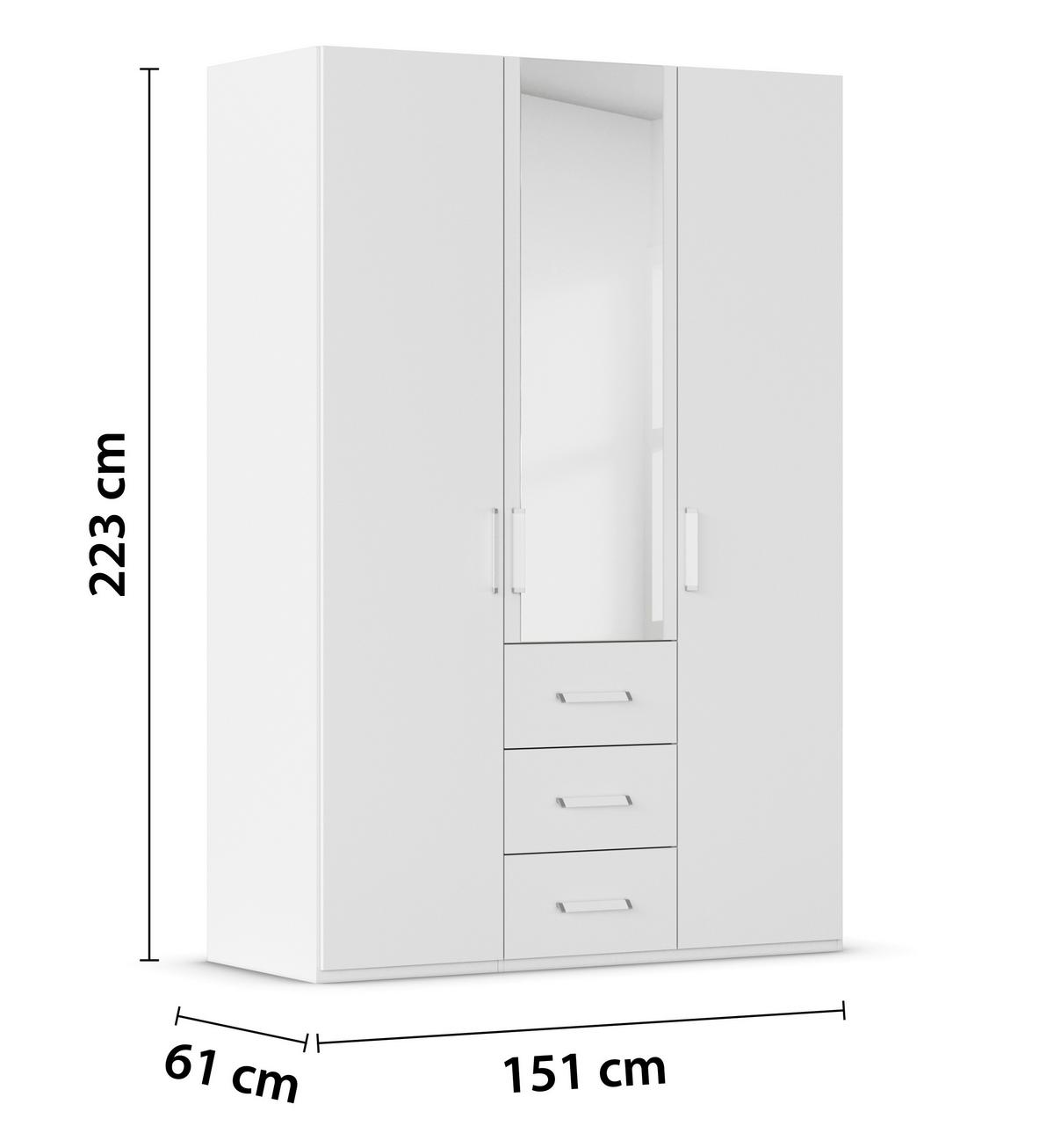Omara S Klasičnimi Vrati Evelyn, Bela - bela, Design, umetna masa/steklo (151/223/60cm) - Novel