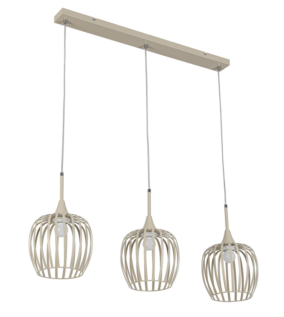 Hängeleuchte Martin Sandfarben max. 120 Watt - Sandfarben, MODERN, Kunststoff/Metall (90/21/150cm) - Mömax