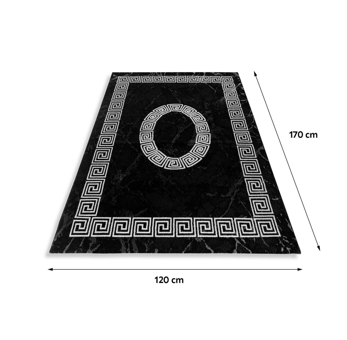 Webteppich Plus Schwarz/Weiß ca. 120x170cm - Schwarz/Weiß, Design, Textil (120/170cm)