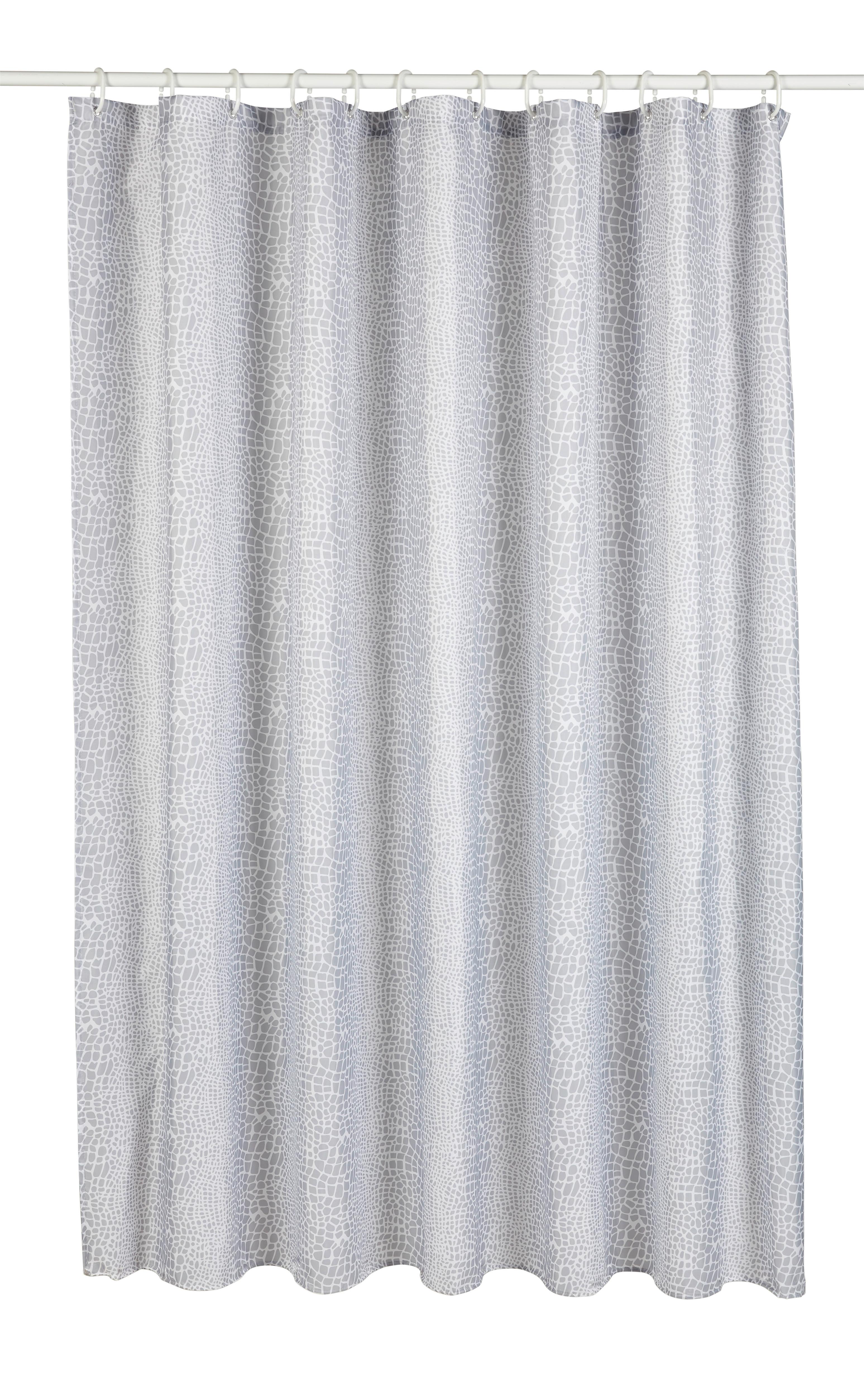 Duschvorhang Snakey ca. 180x200cm - Silberfarben/Weiß, Textil (180/200cm) - Modern Living