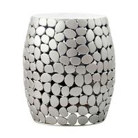 Beistelltisch Silberfarben - Silberfarben, Design, Stein/Metall (40/46/40cm) - Livetastic