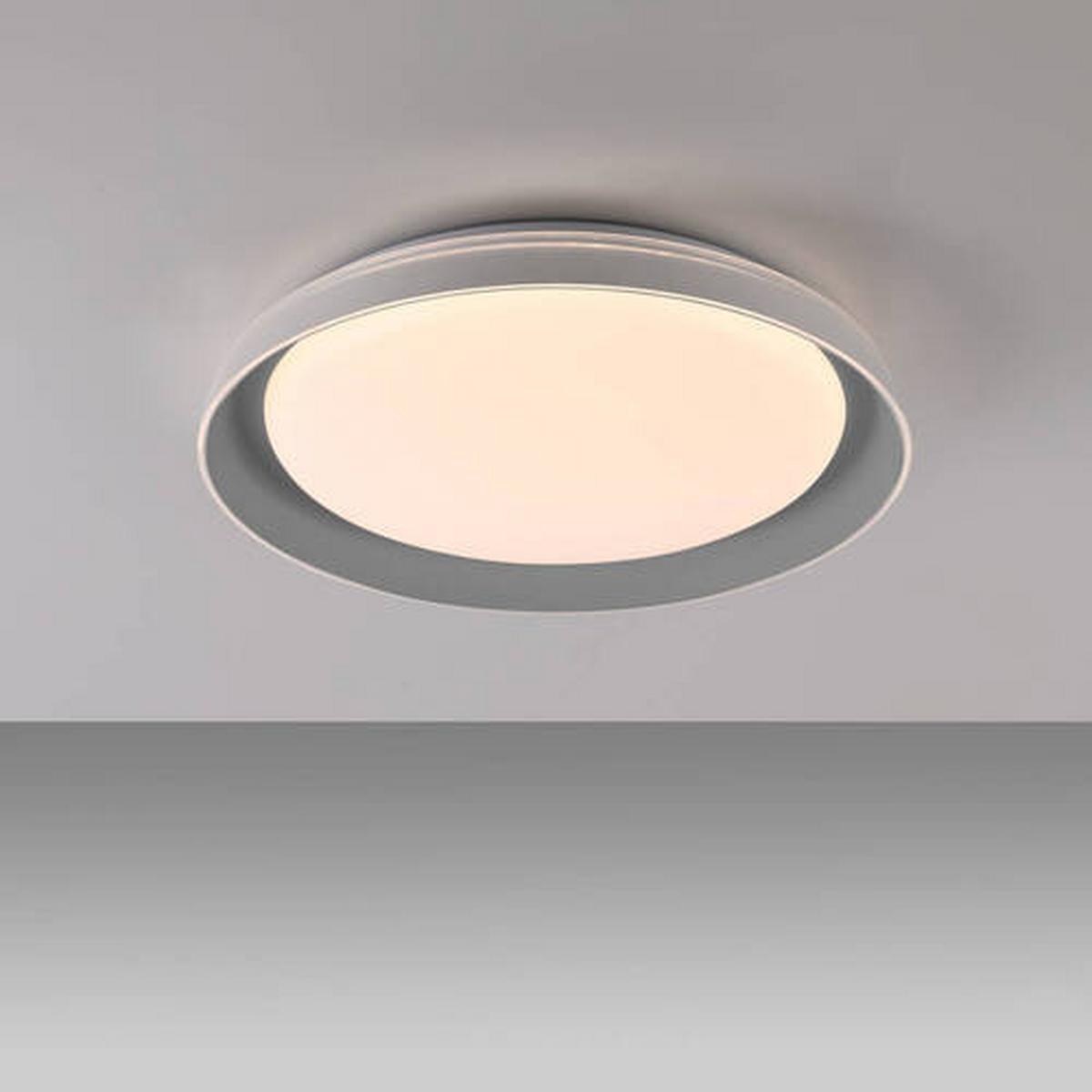 LED-Deckenleuchte Sati Grau max. 19,5 Watt - Grau, MODERN, Kunststoff/Metall (43/43/8,5cm)