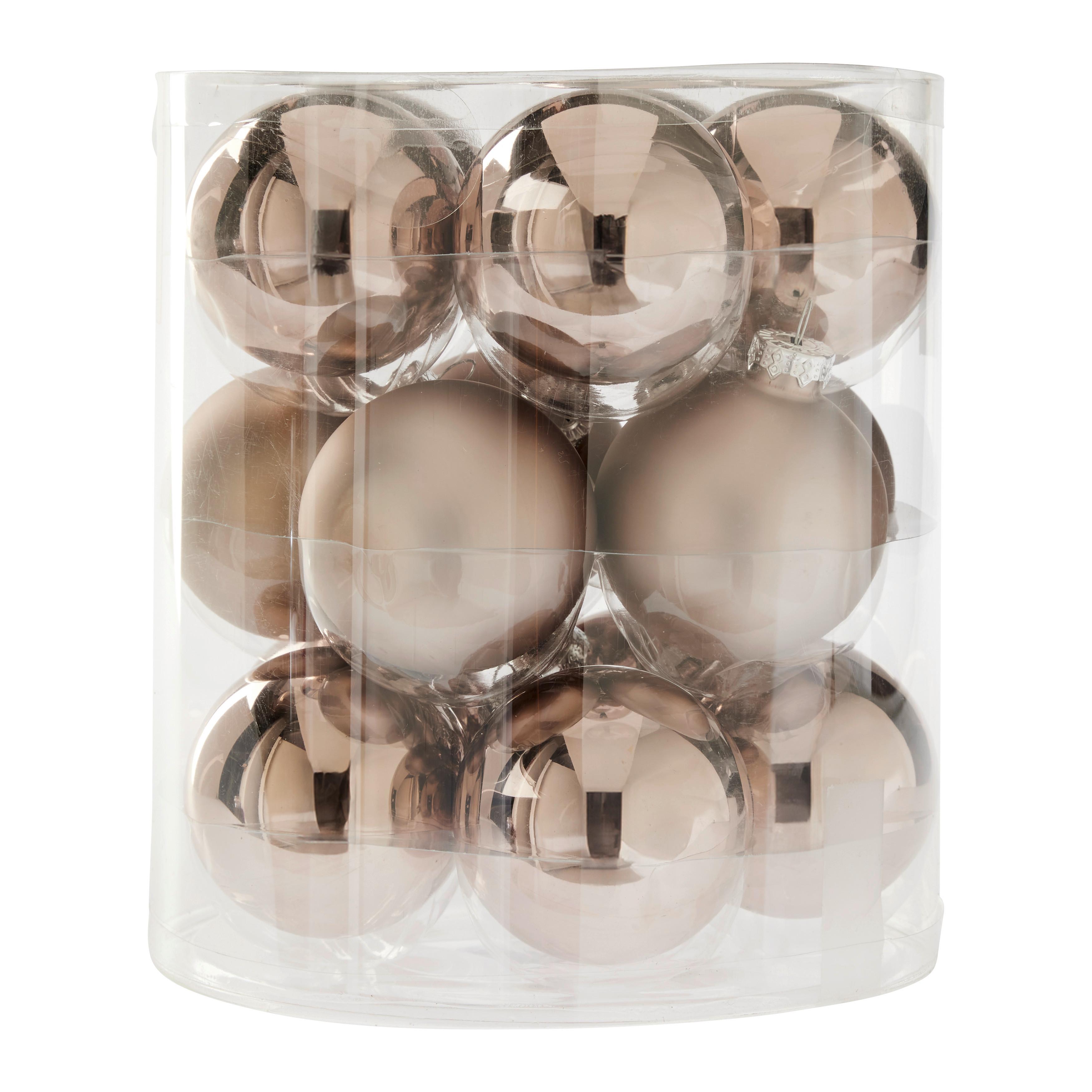 Christbaumkugel-Set Noel I Taupe - Taupe, Basics, Glas (6cm) - Modern Living