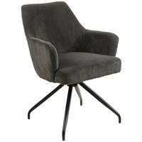 KRZESŁO Z PODŁOKIETNIKAMI JEANETTE - czarny/szary, Modern, metal/drewno (57/86/65cm) - MID.YOU