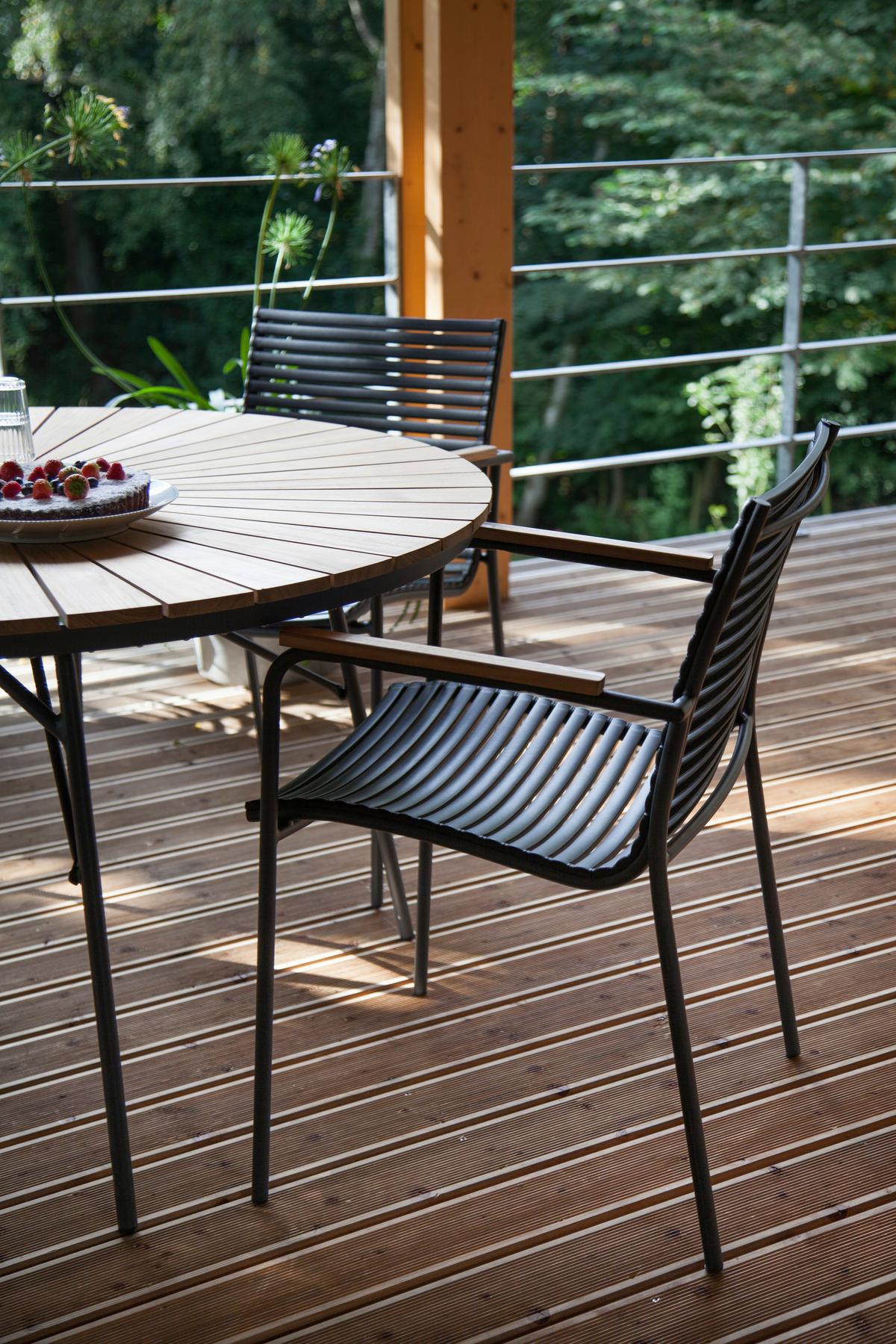 Gartentischgruppe Ellen/mood Classic Set - Anthrazit/Schwarz, Natur, Holz/Kunststoff (180/180/74cm) - Gardenson